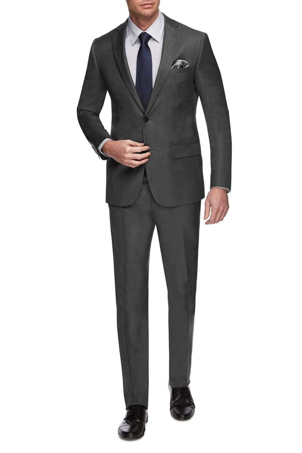 Roman Daniels | Tailored Fit. Mid Grey Pure Wool Suit Roman Daniels | Tailored Fit. Mid Grey Pure Wool Suit
