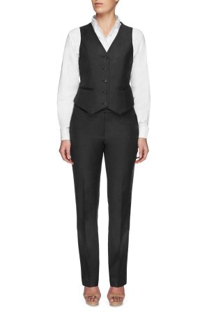 Super 120s Pure Merino Wool Vest - Charcoal Marle