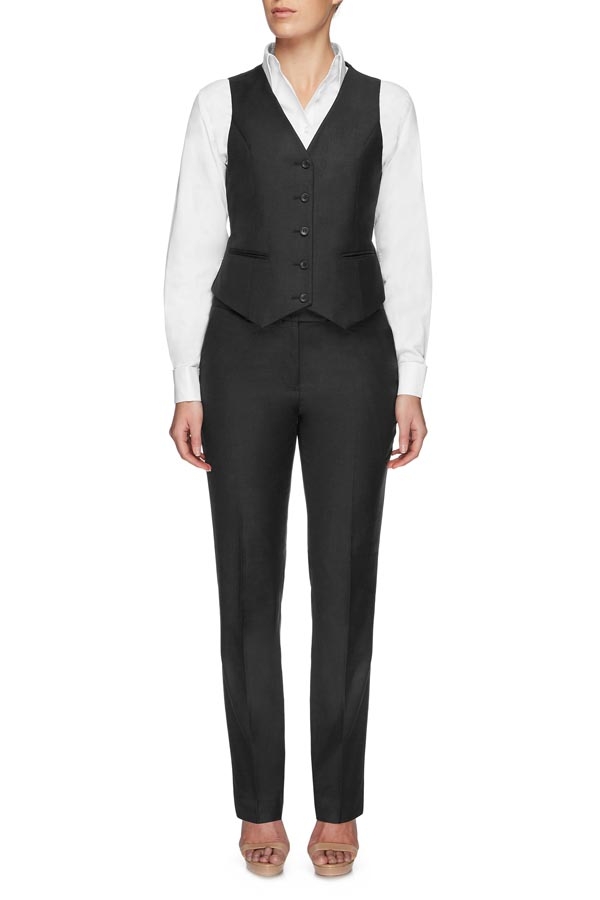 Super 120s Pure Merino Wool Vest - Charcoal Marle