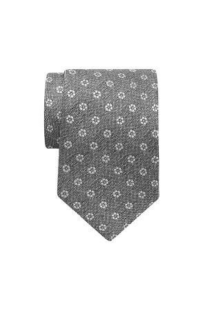 Silver Tie with flower design