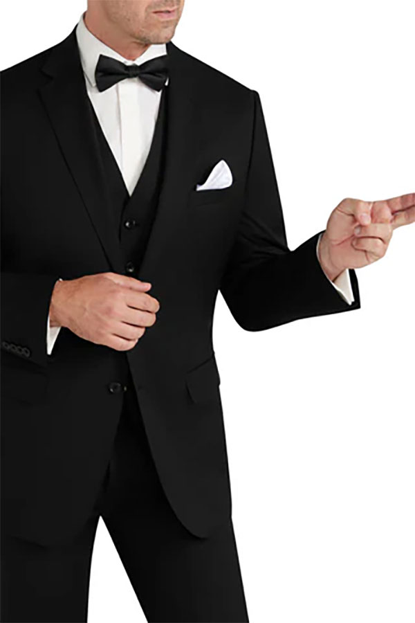 Roman Daniels | 1 Trouser Epic Stretch Pure Wool Suit - Plain Black Roman Daniels | 1 Trouser Epic Stretch Pure Wool Suit - Plain Black