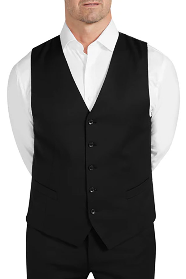 Roman Daniels | 1 Trouser Epic Stretch Pure Wool Suit - Plain Black Roman Daniels | 1 Trouser Epic Stretch Pure Wool Suit - Plain Black