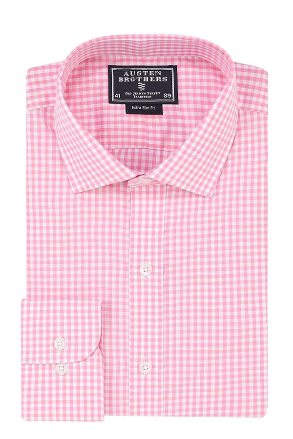 Pink Check, Extra Slim Fit, Button Cuff shirt
