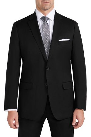 1 Trouser Epic Stretch Pure Wool Suit - Plain Black