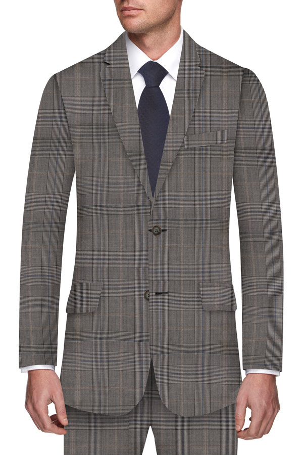 Drago Grey Prince of Wales Check Super 130