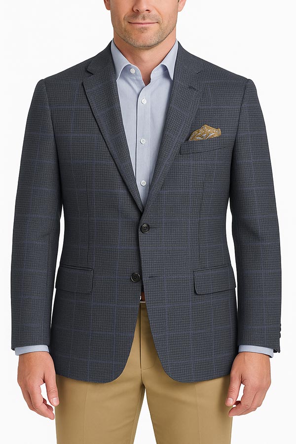 Pure Wool Navy Check Sportscoat
