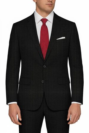 Super 130 Charcoal Stripe Suit